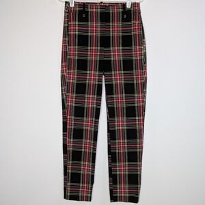 J Crew Factory Black Red Green Yellow Ruby Full Length Pant 2P